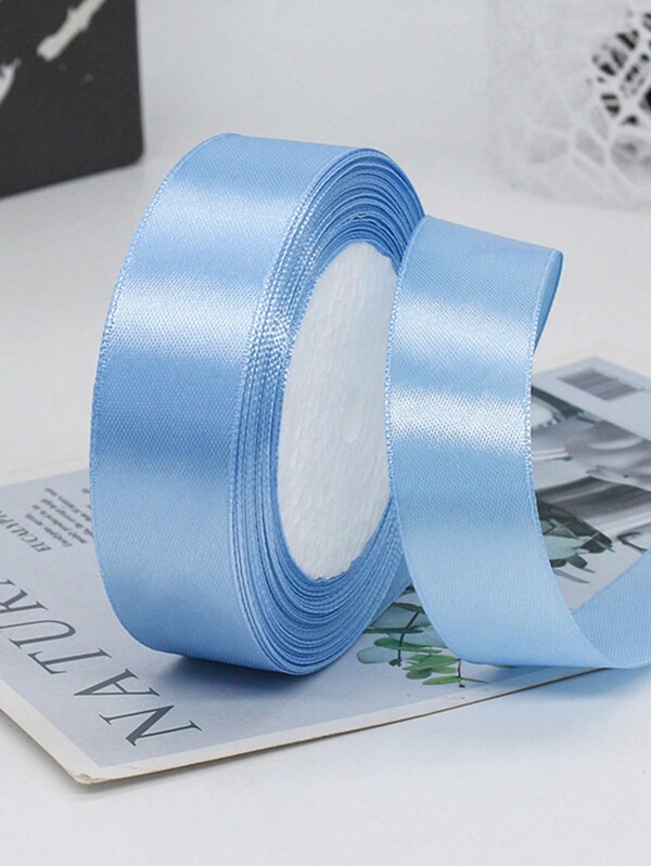 1pc Diy Handmade Rose Hair Clip With 22m Long 2.5cm Wide Solid Color Polyester Ribbon For Gift Wrapping, Cake Decoration, Wedding And Party Decoration,Christmas Valentine Day