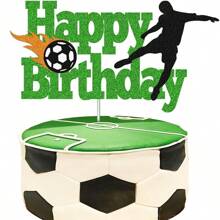 1Pc Paper Soccer Cake Topper Inserts Soccer Team Happy Birthday Cake Decorations Baking Party Cake Decoration Supplies,Christmas