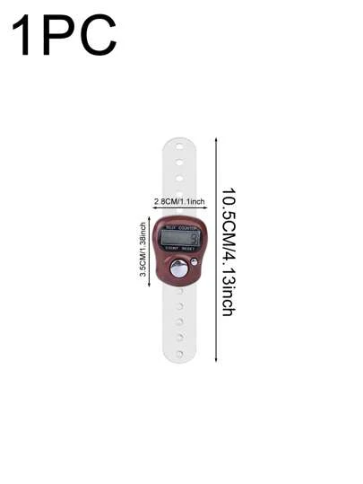 1 Pieza Contador Electrónico Lcd Reseteable De 5 Dígitos Con Pantalla Digital, Contador De Dedos Pequeño Para Entrenamiento Deportivo (café Marrón)