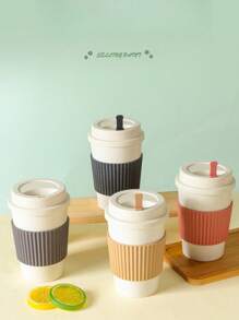 1pc Random Color Anti-Leakage Portable Coffee Cup, Outdoor Internet Celebrity