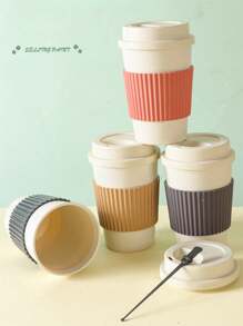 1pc Random Color Anti-Leakage Portable Coffee Cup, Outdoor Internet Celebrity