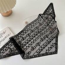 1 Máy Tính Nữ Mỏng Pháp Retro Ren Tam Giác Khăn, Dây Đeo Đầu, Khăn Quàng Cổ, Ruy Băng, khăn Choàng Thời Trang, Trang Trí Thường Ngày Thanh Lịch - khăn choàng ren hình tam giác - Xem 9