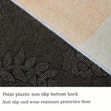 1入組棕色九宮格風格山水和熊和鹿圖案裝飾地毯,使用水晶絨面料,800克/平方米,點膠防滑底部和花朵壓花技術,適用於客廳和臥室地板裝飾,防水和舒適的坐墊,可用於酒店客房地板裝飾 - 棕色 - 查看 9