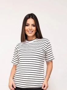 Women Blouses - Đen và trắng - Xem 4