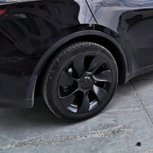 4PCS Wheel Covers For 2020-2023 Tesla Y 19-Inch ABS Hubcap Rim Protectors Whirlwind-Shaped Wheel Trim Covers By IKON MOTORSPORTS. - Symmetry Design Style - Matte Black - View 8