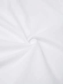 zosee Young Girl's Contrast Color Graphic Print Short Sleeve Polo Shirt, Summer 2024 New Collection - White - View 8