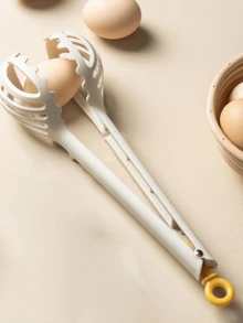 1pc White Kitchen Noodle Ladle, Golf-Shaped Egg & Noodle Strainer With Multifunctional Design - White - View 5