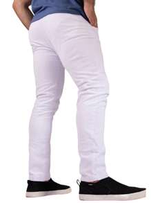 Urban Zone Jeans Men Pants - 白色 - 查看 3