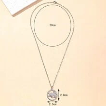 1 Miếng Thép không gỉ Chòm sao Dây chuyền , Không giới tính Thiết kế Đối với Cặp đôi , Tối giản Và Hợp thời Xương quai xanh Chuỗi Với Quá quắt Phong cách - Bạc - Xem 2