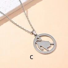 1 Miếng Thép không gỉ Chòm sao Dây chuyền , Không giới tính Thiết kế Đối với Cặp đôi , Tối giản Và Hợp thời Xương quai xanh Chuỗi Với Quá quắt Phong cách - Bạc - Xem 6