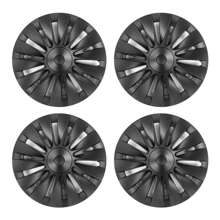 4PCS Wheel Covers For 2020-2023 Tesla Y 19-Inch ABS Hubcap Rim Protectors Whirlwind-Shaped Wheel Trim Covers By IKON MOTORSPORTS. - Gaya V5 - Hitam Matte - View 3