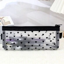 1 pièce Sac de rangement pour pinceaux de maquillage, étui à crayons transparent en maille. Sac de rangement simple de grande capacité pour articles de papeterie, sac de maquillage, sac de soins de la peau, sac de toilette, cubes d'emballage, articles essentiels pour les voyages, les croisières, la chambre d'étudiant, cadeaux de demoiselle d'honneur, cadeaux pour maman, anniversaire, amis et professeurs, décoration de la maison, de la salle de bain, du salon, de la chambre à coucher, organisateur de bijoux, organisateur d'huile à lèvres, organisateur de vernis à ongles, organisateur de voyage pour le maquillage, fermeture à glissière, accessoires pour les ongles