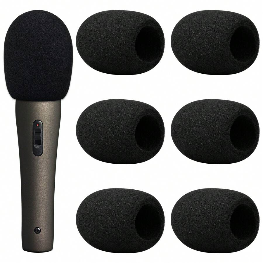 6 Pack Microphone Wind Protection, Foam Microphone Cover For Handheld