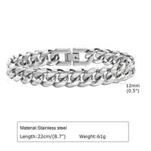 1 Stück minimalistisches Edelstahl Panzerkette Armband, Silber/Gold/Schwarz, modisches Geschenk für den besten Freund des Mannes