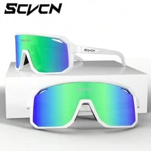 SCVCN 1 chiếc kính đạp xe thể thao nhiều màu sắc với nhiều màu gọng kính, thích hợp cho hoạt động ngoài trời, du lịch, đeo hàng ngày, chống gió, đi bộ đường dài, chạy bộ, câu cá, phong cách bãi biển, dành cho cả nam và nữ, có 1 tròng kính, không có hộp - Nhiều màu - Xem 1