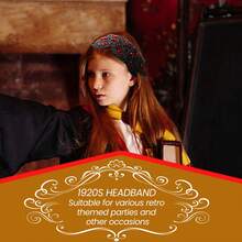 2入組波西米亞風格珠子和鑽石手工頭帶，適用於化妝派對、舞會、復古髮飾 - 彩色 - 查看 10