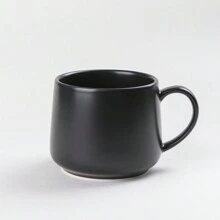 1pc European Style Ceramic Black Matte Big Capacity Mug - Black - View 8