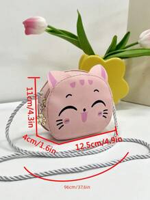 1pc Young Girls' Cute Mini Crossbody Bag With Pu Leather Zipper Closure For Everyday Use, All Seasons