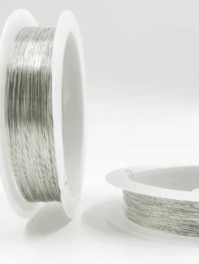 Fio Cabelo de Anjo Arame 0.3mm PRATA rolo com 10 metros Artesanato DYI Banho Paládio Antialérgico