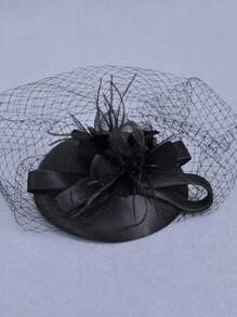 Mũ quyến rũ nhỏ dành cho nữ Váy cưới màu đen quý phái cổ điển của Anh Mũ sắt Đêm che mặt ở Thượng Hải Mũ nón Phụ kiện Mũ quyến rũ dành cho nữ Mũ đua ngựa Mũ dự tiệc Chụp ảnh cưới cô dâu Mũ sắt Mũ trang nhã Mũ đen Mũ trắng Mũ quyến rũ Mũ nữ màu hồng Nơ mũ duyên dáng - A - Xem 8