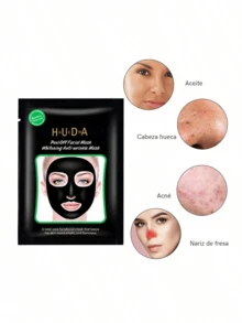 Mascarilla de barro de carbón de bambú para limpiar los poros 10pcs/caja - Negro - Ver 4