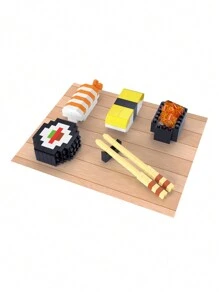 1 Blocs de construction alimentaires, blocs de construction de crème glacée, blocs de construction de gâteau, blocs de construction de vin rouge, blocs de construction d'orange, blocs de construction de gâteau, blocs de construction de kiwi, blocs de construction de sushi, blocs de construction de chocolat, série de blocs de construction alimentaires DIY, cadeau d'anniversaire, mini blocs de construction, décoration de bureau, soulagement de la pression
