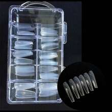 Kit 100 Unhas Postiças Realista Tips Tradicional Manicure - Laranja Queimado - Visão 11