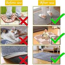 防滑墊,8入組雙面不滑防滑墊,可重複使用的可洗地毯膠帶,適用於木地板、瓷磚地板、地毯、地墊、牆壁（黑色） - 黑色 - 查看 8