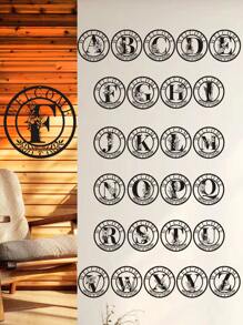 1 tấm kim loại trang trí, mặt dây chuyền nghệ thuật treo tường bằng kim loại thiết kế chữ cái cổ điển, đồ trang trí treo tường, nghệ thuật hình bóng rỗng sáng tạo, trang trí nhà trong nhà, nghệ thuật treo tường cho vườn, đồ thủ công mỹ nghệ bằng kim loại, quà tặng lễ hội, trang trí nhà, trang trí phòng, quà tặng trang trí tường sinh nhật tốt nghiệp - màu đen - Xem 4