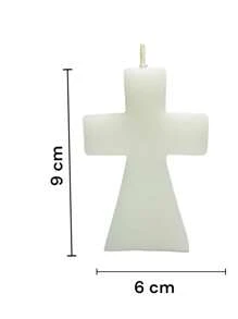 Vela de cruz, vela de cruz blanca, vela recuerdo, vela artesanal, vela para decorar - Blanco - Ver 2