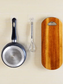 5 piezas/1 piezas /8 piezas Gancho de pared adhesivo fuerte de acero inoxidable transparente, gancho de almacenamiento de llaves multiusos, adecuado para cocina, baño, puerta