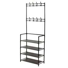 FASILYT  Zapatero para armario, Perchero, Organizador Multifuncional, 4 Estantes Niveles, para Almacenamiento. - Negro - Ver 3