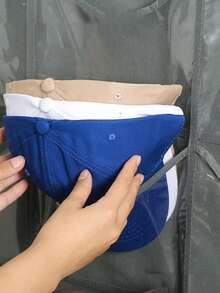 1 Miếng Vải không dệt Đa chức năng Gấp lại Mũ Túi bảo quản Với móc Đối với Tường - Xám - Xem 6