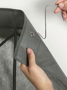 1 Miếng Vải không dệt Đa chức năng Gấp lại Mũ Túi bảo quản Với móc Đối với Tường - Xám - Xem 7