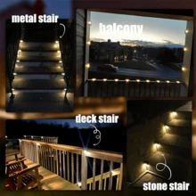 JOESTAR Solar Deck Lights,8 Pack Solar Step Lights Outdoor Solar Fence Lights Waterproof For Outdoor Stairs, Step, Fence, Yard, Patio And Pathway(Brown) [Energy Class A] - Brown - View 3