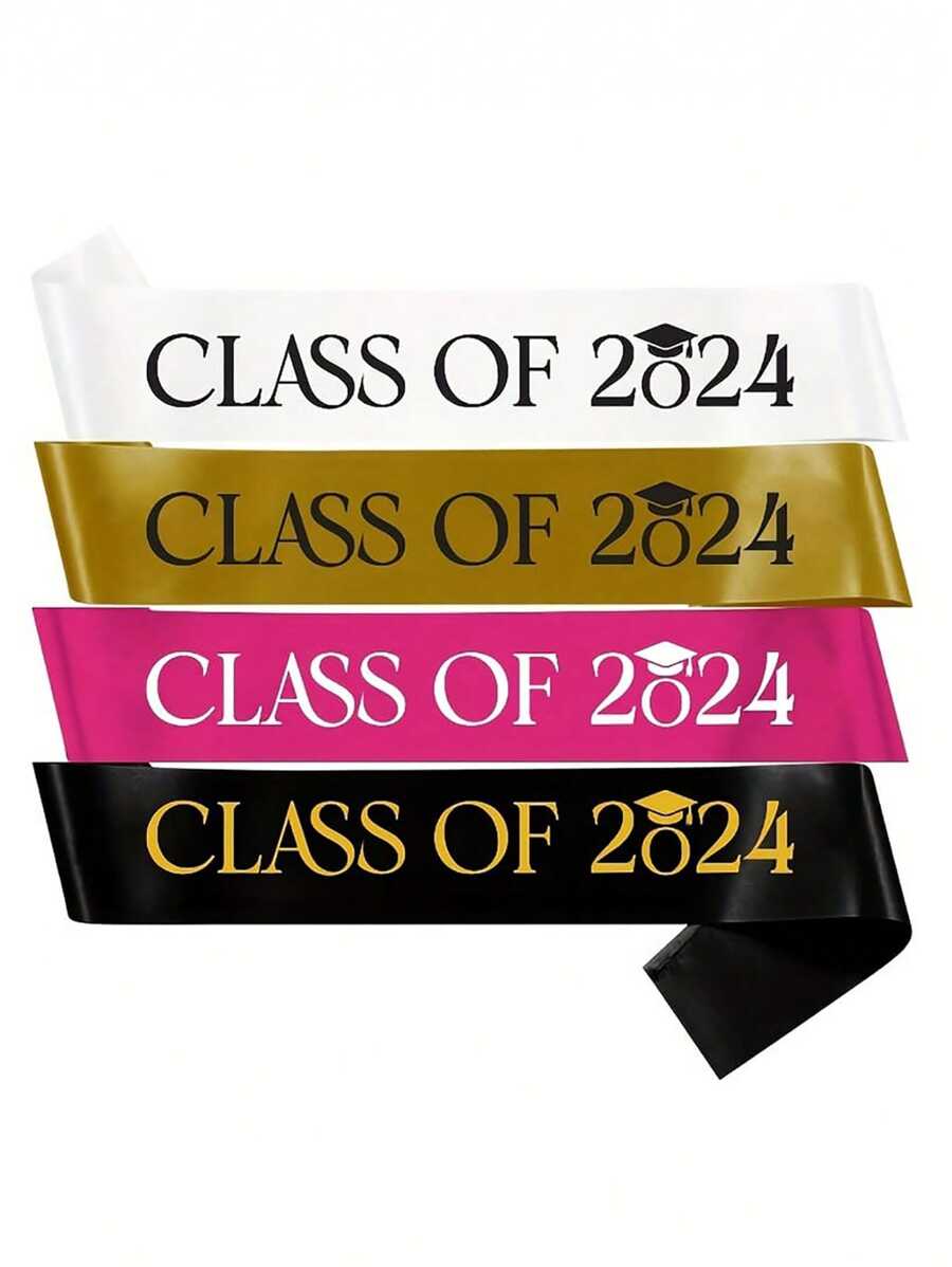 1pc Black Graduation Belt, Class Of 2024 Congratulation Party Accessory, Senior 2024 Graduation Decoration, Ultimate Grad Cheer Captain Belt - Black - View 1