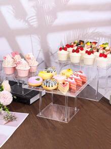 1個透明壓克力甜點蛋糕擺盤 - 無色 - 查看 1