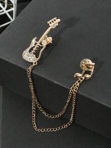 1 Miếng Nam Đúng mốt Những nốt nhạc & Hình Đàn ghi ta Pha lê Trang trí Cổ áo tây Kim băng Đối với - Nhiều màu - Xem 10