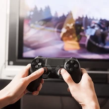 4pcs Replacement Silicone Analog Controller Joystick Thumb Stick Grips Caps Cover Compatible With PS4 PS3 PS2 One/360 Game Controller - Black - View 6