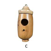 Hummingbird House Bird Wooden Hand Craft Ornament Outdoor Garden Patio Hanging Decor - 木C - 查看 11