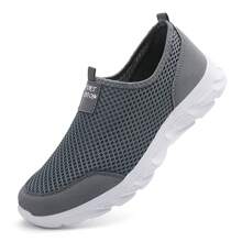 Summer Breathable Mesh Shoes Men Casual Sports Shoes Lightweight Slip-Resistant And Odor-Resistant Thin Soft-Bottomed Mesh Shoes For Men - Grey - View 5