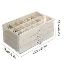 1pc PS Dustproof Jewelry Box, Multi-grid Clear Jewelry Storage Box For Home