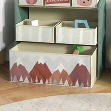 aosom Scaffale Portagiochi Per Bambini Mobile Per Cameretta Con 6 Contenitori Rimovibili In Tessuto, 63x30x66cm - Green - View 8