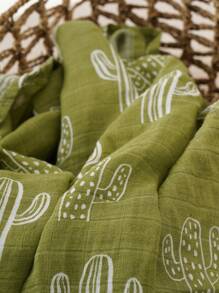 1 pieza Manta de muselina para envolver bebés con estampado de cactus - Multicolor - Ver 6