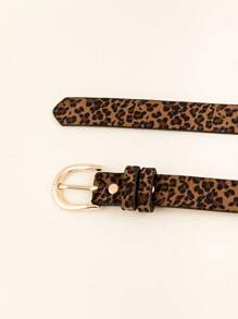 Livesso 1 Stück Damen Vintage Leoparden Muster einfacher Schnallengürtel, Boho Sommer, Schule Herbst, Herbst, Halloween - Verschiedenfarbig - Übersicht 2