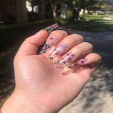 Kit 100 Unhas Postiças Realista Tips Tradicional Manicure - Laranja Queimado - Visão 5