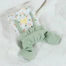 1 件适合中小型犬和猫的宠物衣服，花卉印花泡泡袖连体衣，二合一设计和四条腿裤，适合泰迪、比熊、雪纳瑞等。 - 綠色 - 查看 6