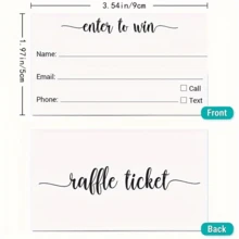 50 Pack 3.5 X 2 Pulgadas Formularios De Entrada, Boletos De Rifa, Tarjetas Para Escribir - Para Concursos, Recolección De Nombre, Dirección, Teléfono, Correo Electrónico - Blanco - Ver 2