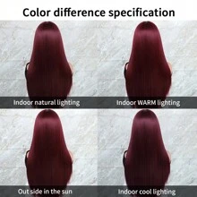 26 Inch Dài Thẳng Sợi tổng hợp Ren Mặt trước Tóc giả Màu Đỏ Sâu Màu sắc 13x4 Ren Khu vực Phần Nhổ trước Với Mái Tóc Em Bé Xung quanh Chân tóc tự nhiên Glueless Chống nóng Chất xơ Phía trước Ren Tóc giả Đối với Thời trang NỮ Cô gái Buổi tiệc Kỳ nghỉ trình diễn Trang điểm Sử dụng Mặc hàng ngày - Màu Đỏ Sâu - Xem 10