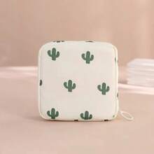 1 pièce Mignon Sac de rangement de serviettes hygiéniques portable à dessin animé en tissu pur grande capacité, sac de maquillage, pochette de soin de la peau, trousse de toilette, cube d'emballage, essentiels de voyage, essentiels de croisière, essentiels de dortoir, cadeaux pour demoiselles d'honneur, cadeaux pour maman, cadeaux d'anniversaire, cadeaux pour amis et enseignants, décoration de maison, décoration de salle de bain, salon, chambre à coucher, organisateur de salle de bain, organisateur de bijoux, organisateur d'huile à lèvres, organisateur de vernis à ongles